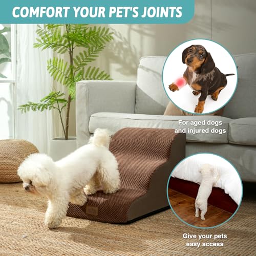 Dog Stair for Small Dog 15.7" H (Brown / Standard:15.7"x22.4"x15.7")