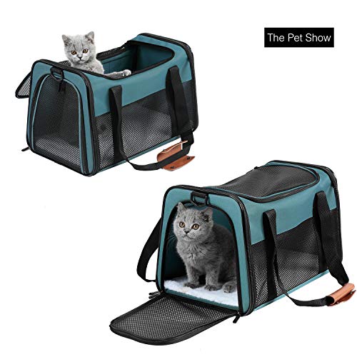 Cat Carrier Portable Foldable Dog Pet Carrier (19.7"L x 12"W x 12"H / Blue)