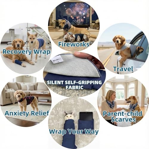 Dog & Cat Surgery Recovery Suit and Anxiety Wrap (M / Dark Blue)