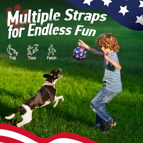Dog Toys Dog Soccer Ball with Straps (Flag / 6 Inch)