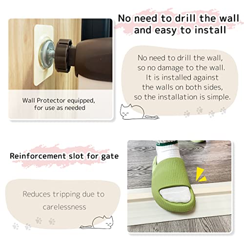 55.12" Extra Tall Pet Gate for Cat Dog 30.12" (55.12" H-cream / 30.12"-34.05" W)