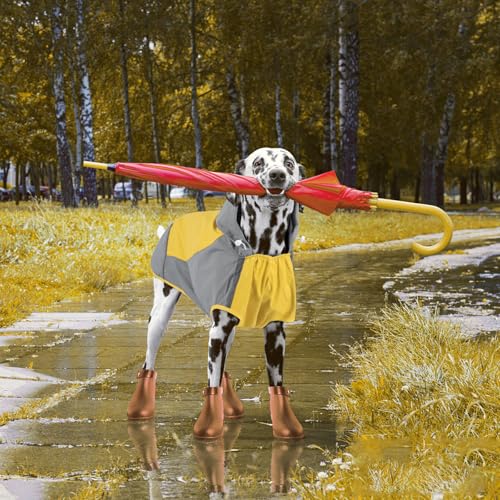 Hooded Dog Raincoat (2X-Large / Yellow)