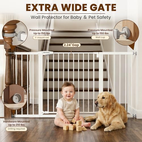 Extra Wide Baby Gate for Doorways (White / 36-63"W x 30"H)
