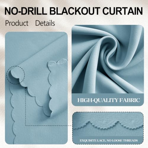 Adhesive Blackout Curtains for Window (Lake Blue / 47"W x 71"L (Pack of 1))