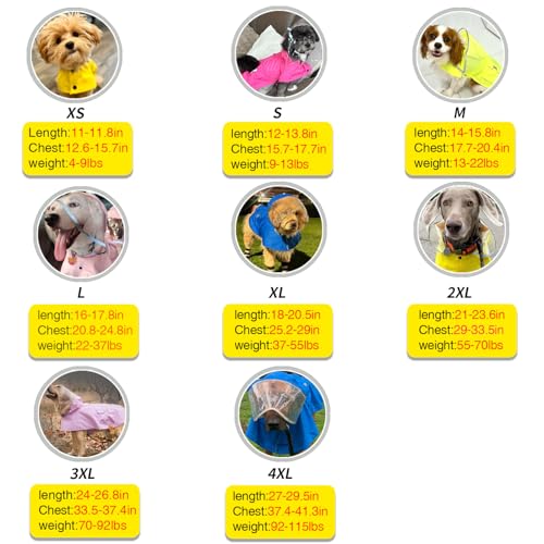 Waterproof Dog Raincoat (Yellow / 3X-Large)