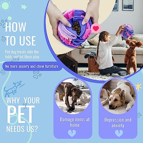 Pet Snuffle Ball (Pink and purple / 15cm)