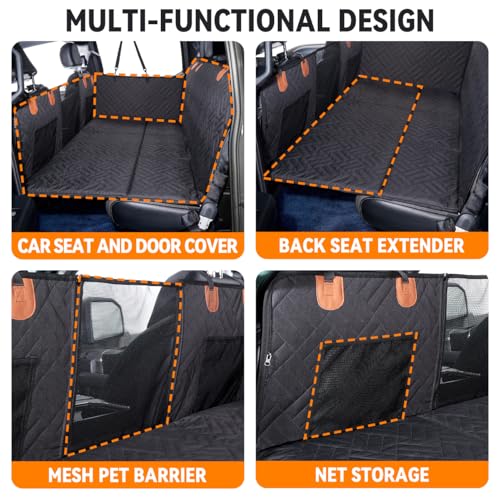 Hard Bottom Dog Car Seat Cover for Full (Black / For Full Size Truck)