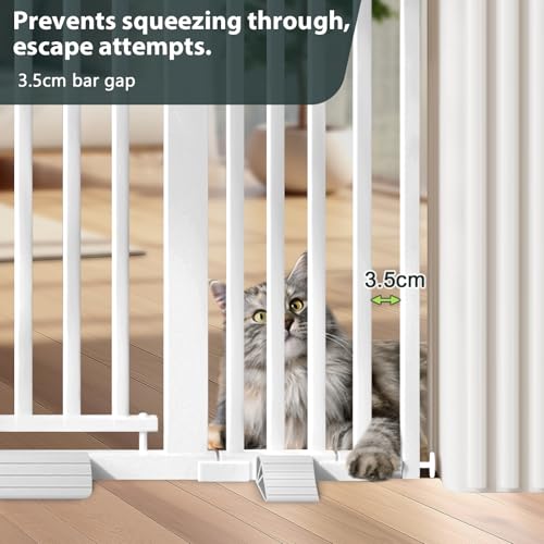 51'' Extra Wide Cat Gate Barrier 30 (White-51"tall / 30''-62.99'' Wide)