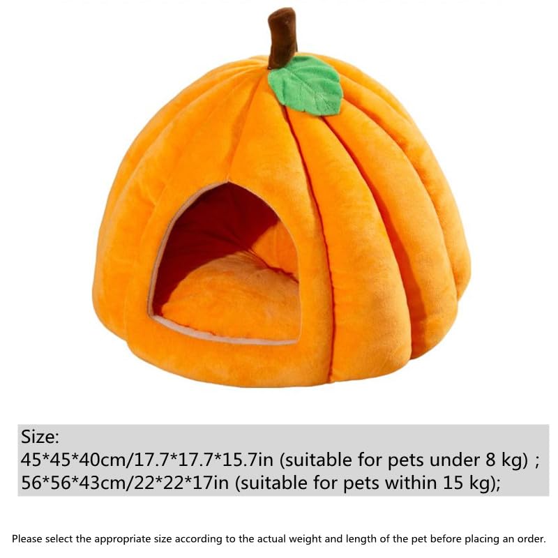 Cat Beds for Indoor Cats (Orange / 22 in)