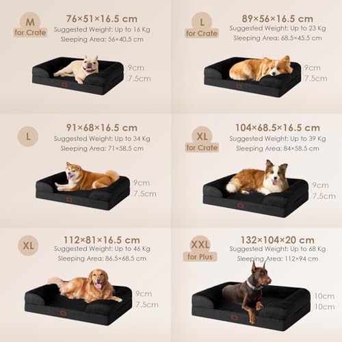 Orthopedic Dog Bed Medium Size Dog (Black / 30.0"l X 20.0"w X 6.5"th)