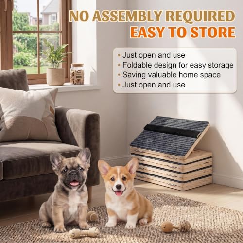 4 Pack Wooden Adjustable Dog Stairs Ramps
