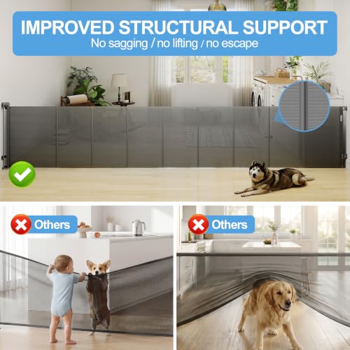 Retractable Baby Gate (Gray / 33x165 Inch)