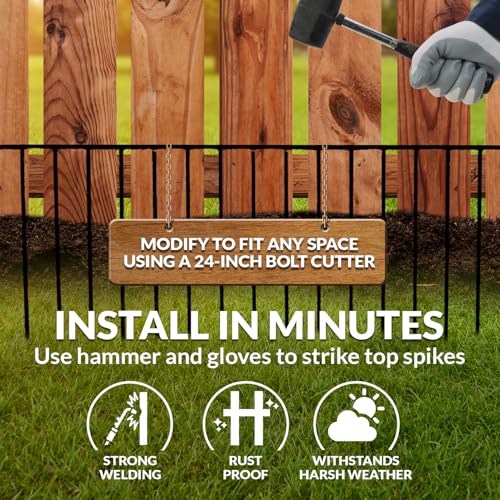 Original Animal Barrier Garden Fence Small (Pack of 10 (Black))