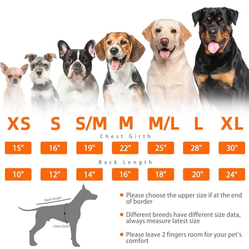 Dog Sweaters for Large Medium Small Dogs (M/L - Chest 25", Back 18" / Orange)