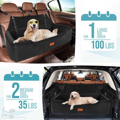 Large Dog Car Seat Under 100 lbs (Black)