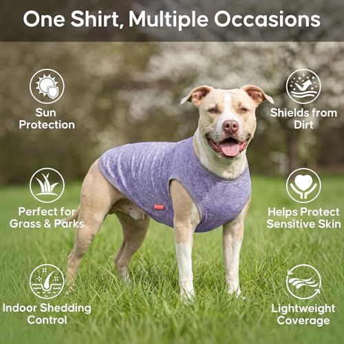 2 Pack Dog Shirts Quick Dry Soft Stretchy Pet T (Medium (7-13lbs) / 2# 2Pack (Purple+Pink))