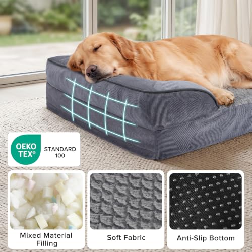 Orthopedic Dog Beds Large Sized (XL (42"x 32"x 7") / Dark Grey)