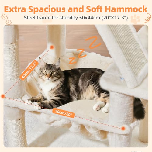 Sturdy Cat Tree (Beige / 57.5 Inches)