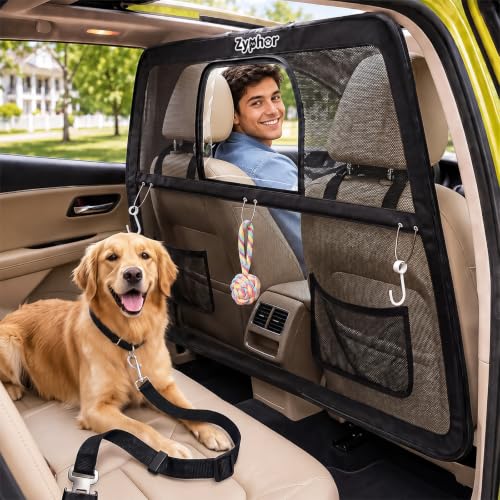 50 Inch Wide Dog Car Barrier for 2nd 3rd Row Seats & Cargo Area (Medium(50"*32"))