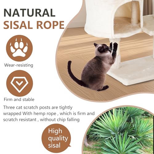 36" Cat Tree Tower (Beige)