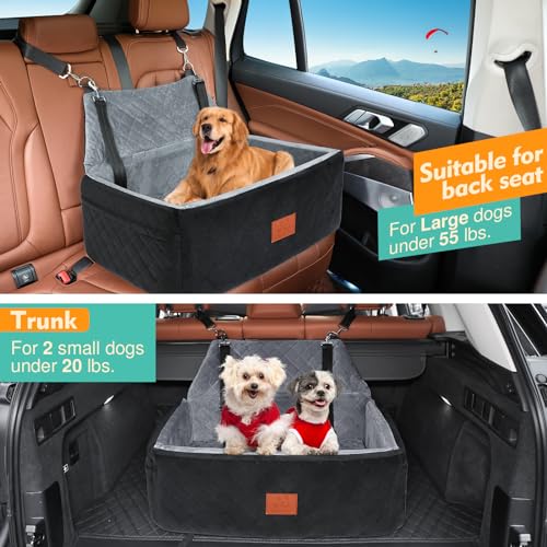 Dog Car Seat for Large Medium Size Dogs (Black/grey)