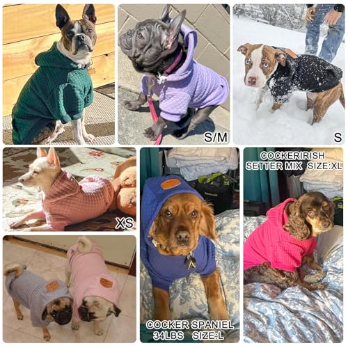 Dog Hoodies Sweater for Large Dogs (Wine Red / 3XL (Back: 30",Chest: 37", Neck: 27"))