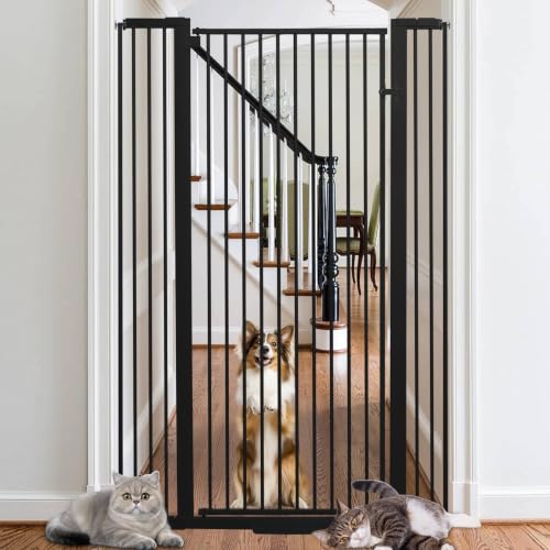 55 Inch Extra Tall Pet Gate for Cats (Black / 55" tall,29.92" - 43")