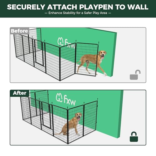 Rollick Dog Playpen with Fence (Black / 50"H)