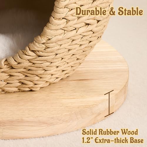 Modern Cat Tree for Indoor Small & Medium Cats (Natural-30")