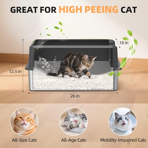 Stainless Steel Cat Litter Box (1 - Dark Gray (Pack of 1))
