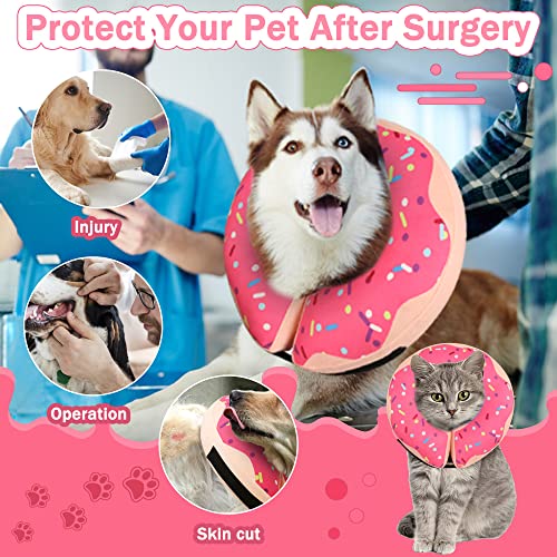 Inflatable Cone Collar for Large Medium Small Dogs (Pink / XL（neck 18"-23"）)