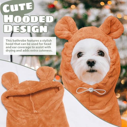 Dog Bathrobe Super Absorbent Towel Robe (Orange / Medium)