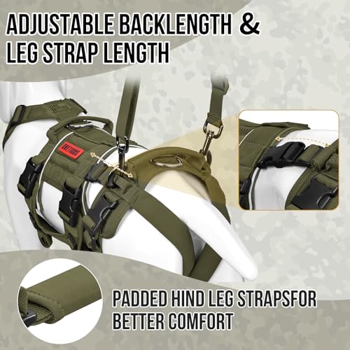Breathable Dog Lift Harness for Medium Sized Dogs (X-Large / Green)