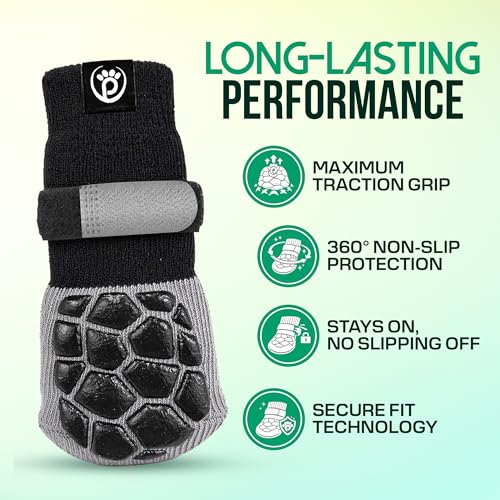 MaxGrip PAWWEAR Anti‑Slip Dog Socks (Large)