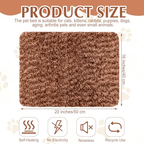 4 Pack Self Warming Cat Mat for Pets (16 x 20 Inch / Brown)
