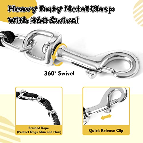 Metal Chain Dog Leash Chew Proof for Dogs (Black / 4FT 3.5mm (Medium & Large dogs))