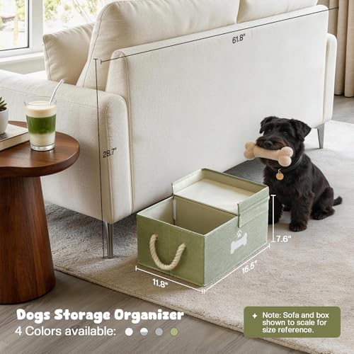 Dog Toy Basket with Double (Green / Large)