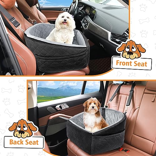 Dog Car Seat for Small Dogs (Black/grey)