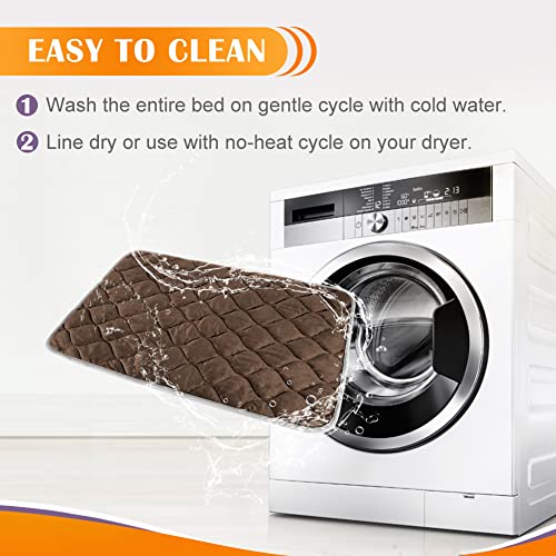 Self Warming Cat Bed and Dog Crate Pad (20.0"L x 16.0"W x 0.5"Th / Coffee)