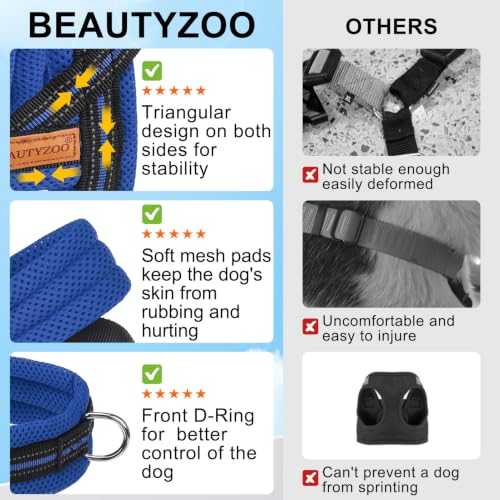 Small Dog Harness and Leash Set (Dark Blue / XS: Chest 15"-18")