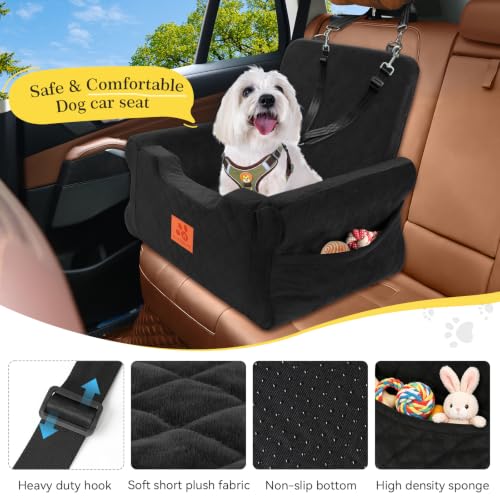 Dog Car Seat for Small Medium Dogs (Black)