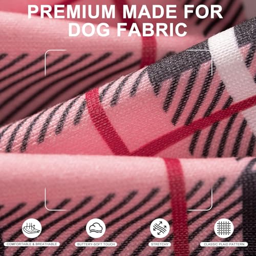 Plaid Dog Hoodie (Large / Pink)