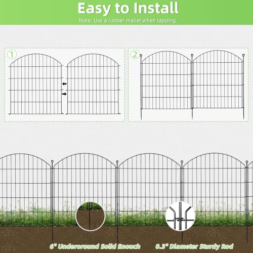 Decorative Garden Fence (Black / 32 in(H))
