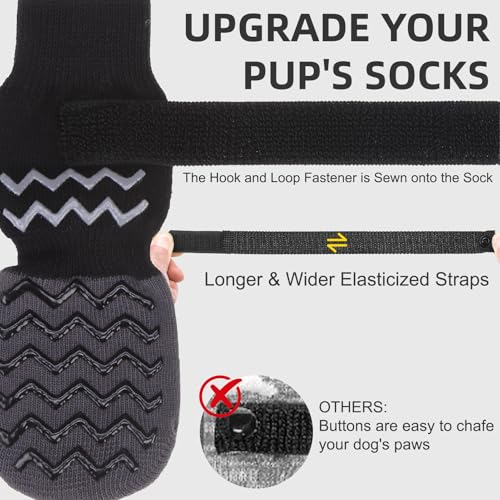 Dog Socks Shoes for Hot Pavement to Prevent Licking Paws (Black / Small (Paw Width: 2.1"))
