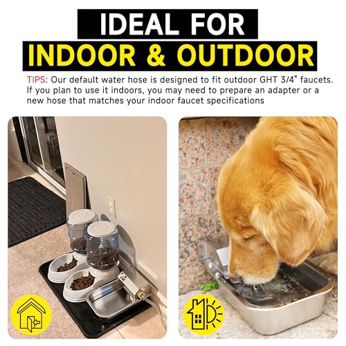 Automatic Water Dispenser for Dogs (101 oz / Silver)