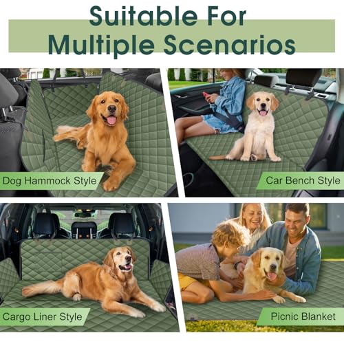 Waterproof Dog Car Seat Cover for Back Seat (Green / Small,Standard)