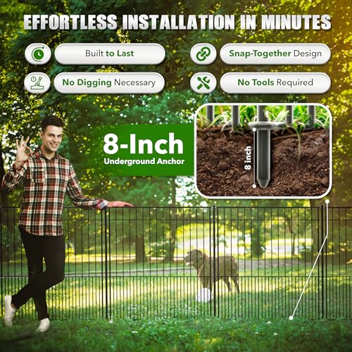 Tall Fence Panels (29” L x 32” H (5 Panels) / Black)