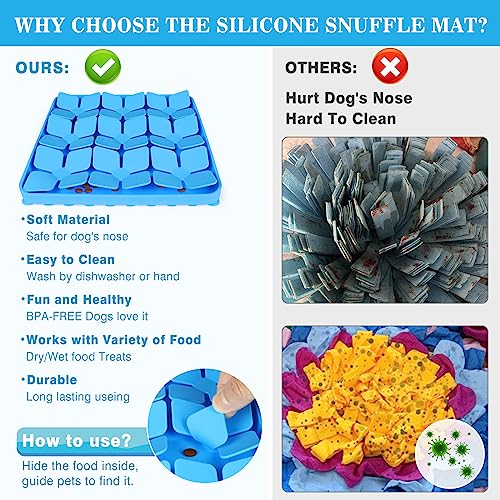 Snuffle Mat for Dogs (S-8"X8" / Blue-S)