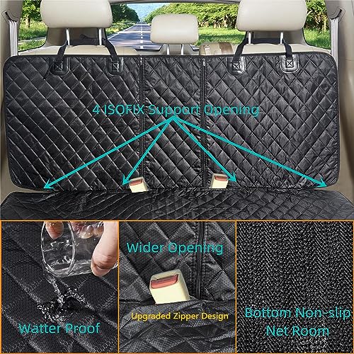 Dog Car Seat Cover for Back Seat (Black / ISOFIX X-Large)