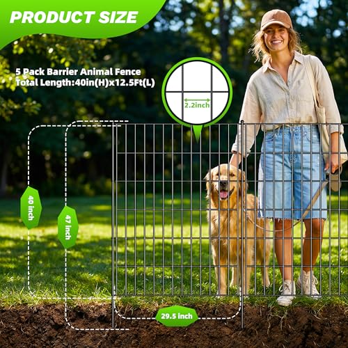 5 Panels No Dig Decorative Garden Fence (40 in(H)×29.5in(L))
